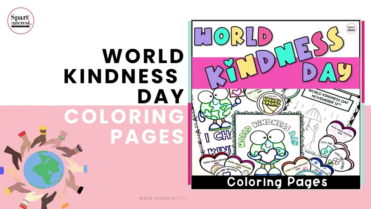 World kindness day coloring pages preview