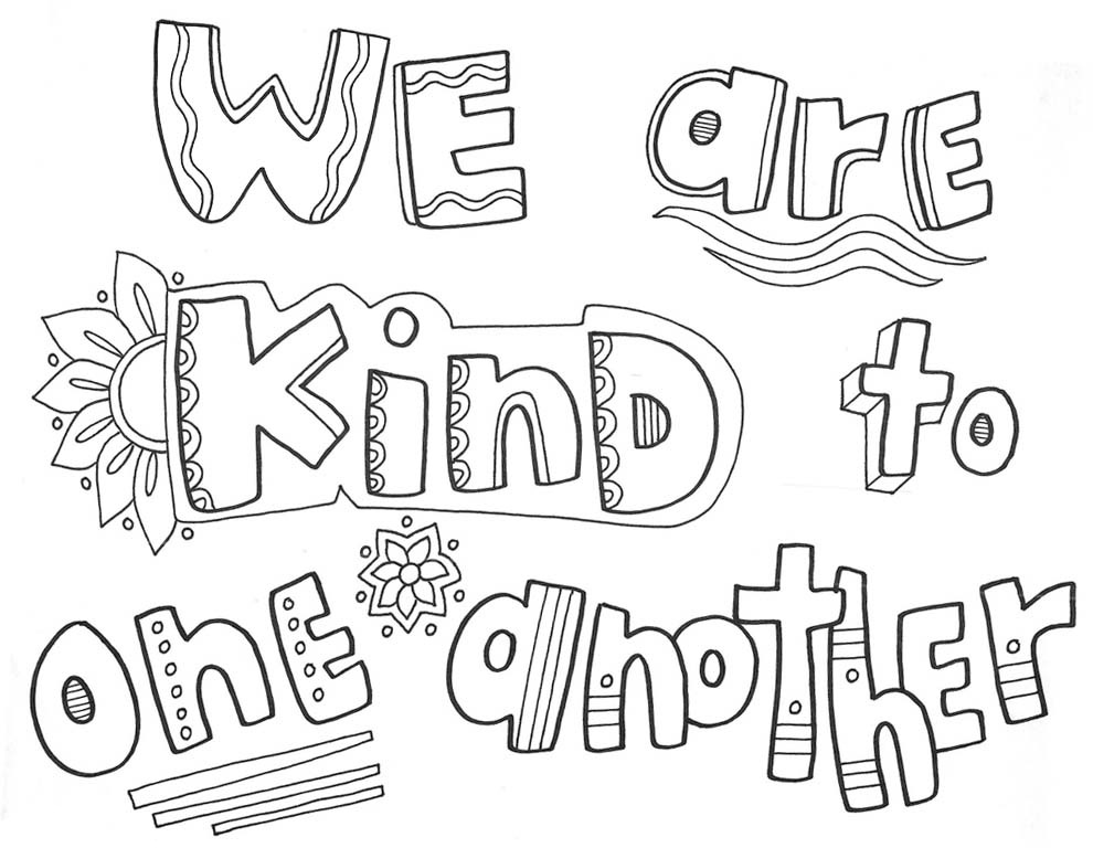 Kindness coloring pages