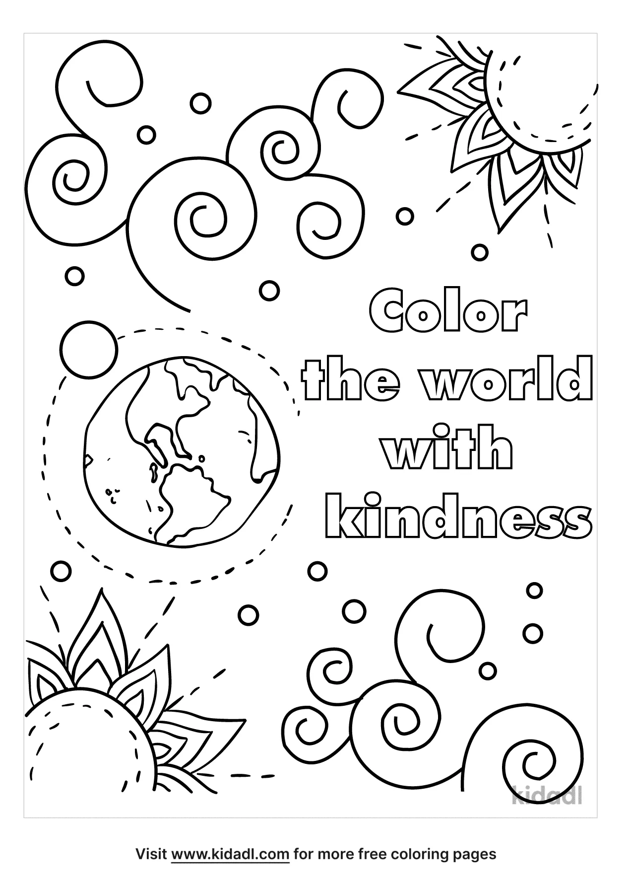 Free color the world with kindness coloring page coloring page printables