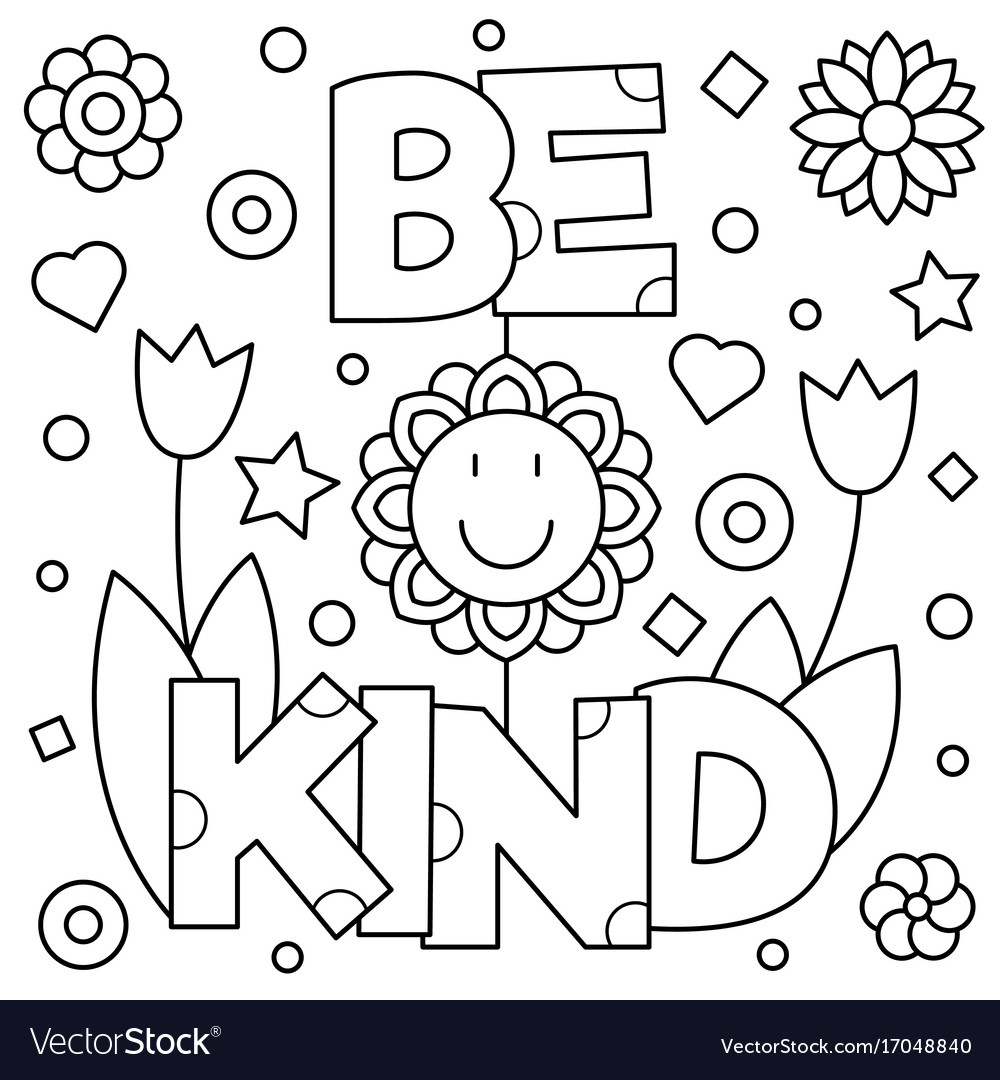 Be kind coloring page royalty free vector image