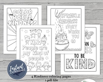 Printable kindness coloring pages for all ages ii choose to be kind coloring page kindness printable instant download pdf