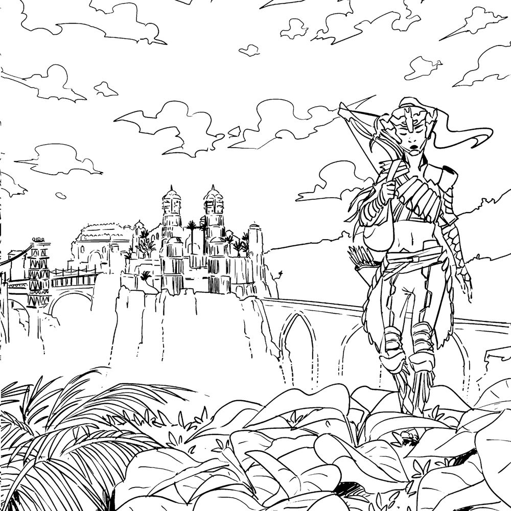 Iclist previews the official horizon zero dawn coloring book sc