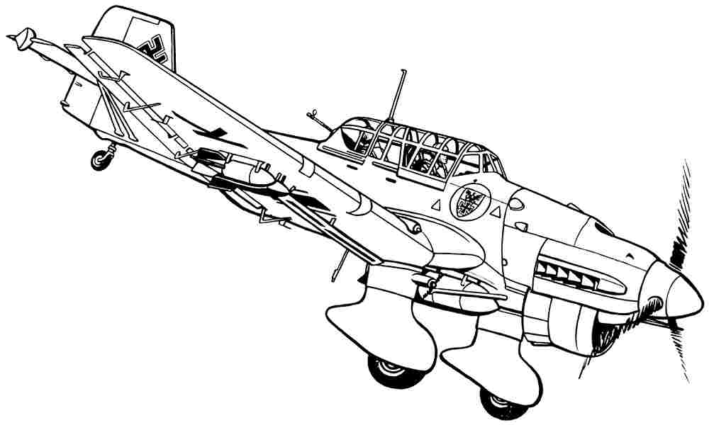 World war aircraft coloring pages