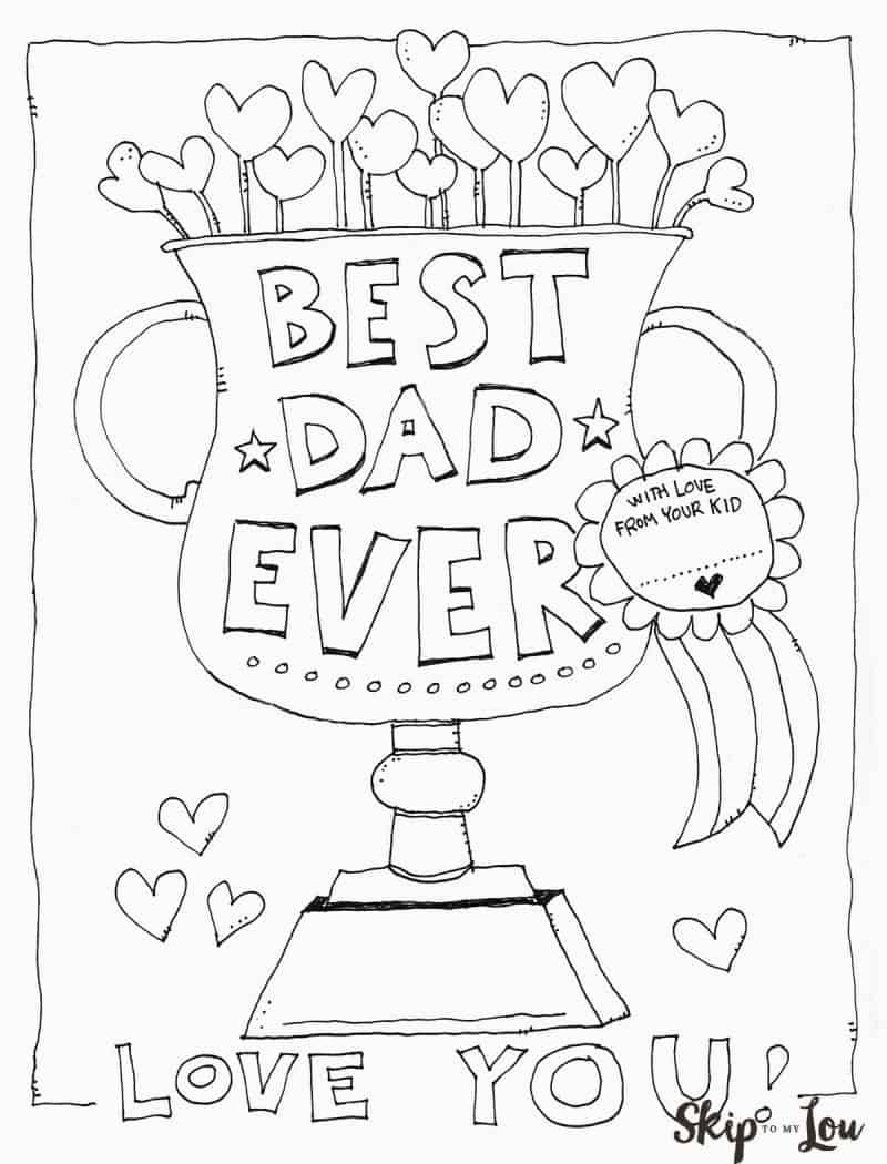 Dad coloring page for the best dad