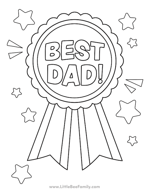 Best dad award coloring page