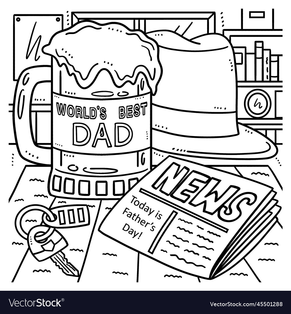 Fathers day worlds best dad coloring page for kids