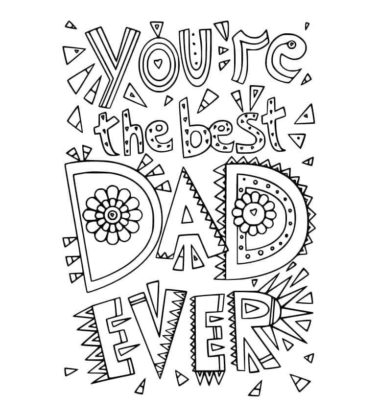 Best dad ever coloring page