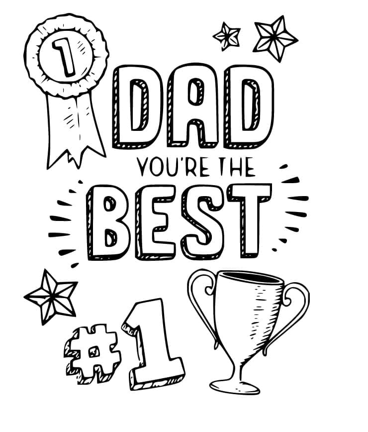 The best dad coloring page