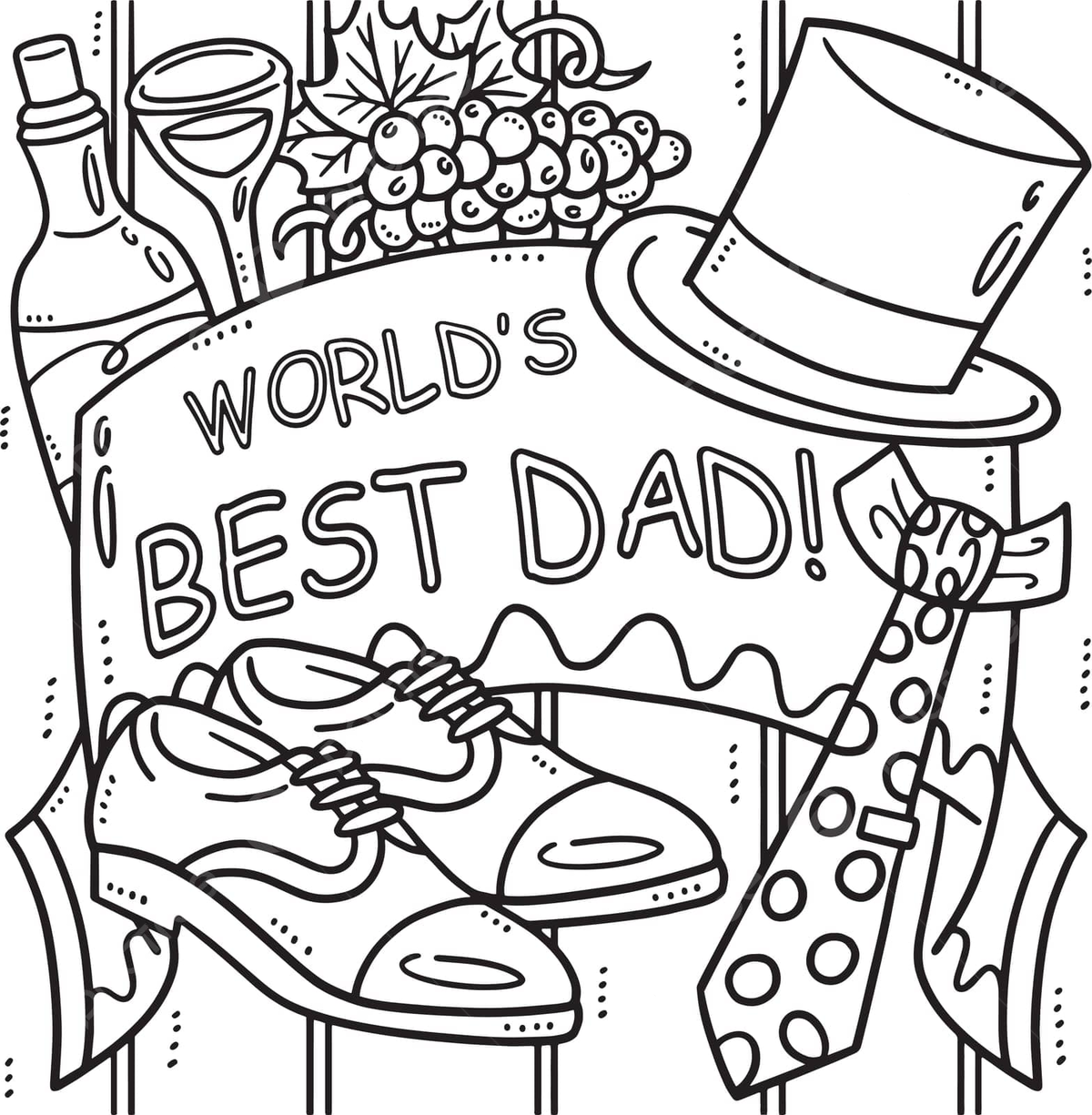 Kids coloring page for fathers day celebrating the worlds best dad vector rat drawing world drawing ring drawing png and vector with transparent background for free download