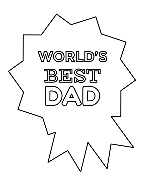 Printable worlds best dad coloring page