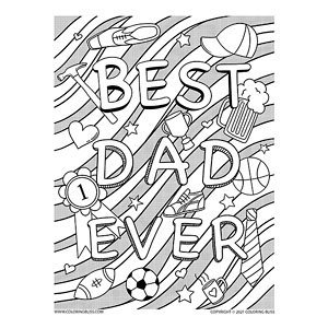 Colorful tribute to dad best dad ever coloring pages