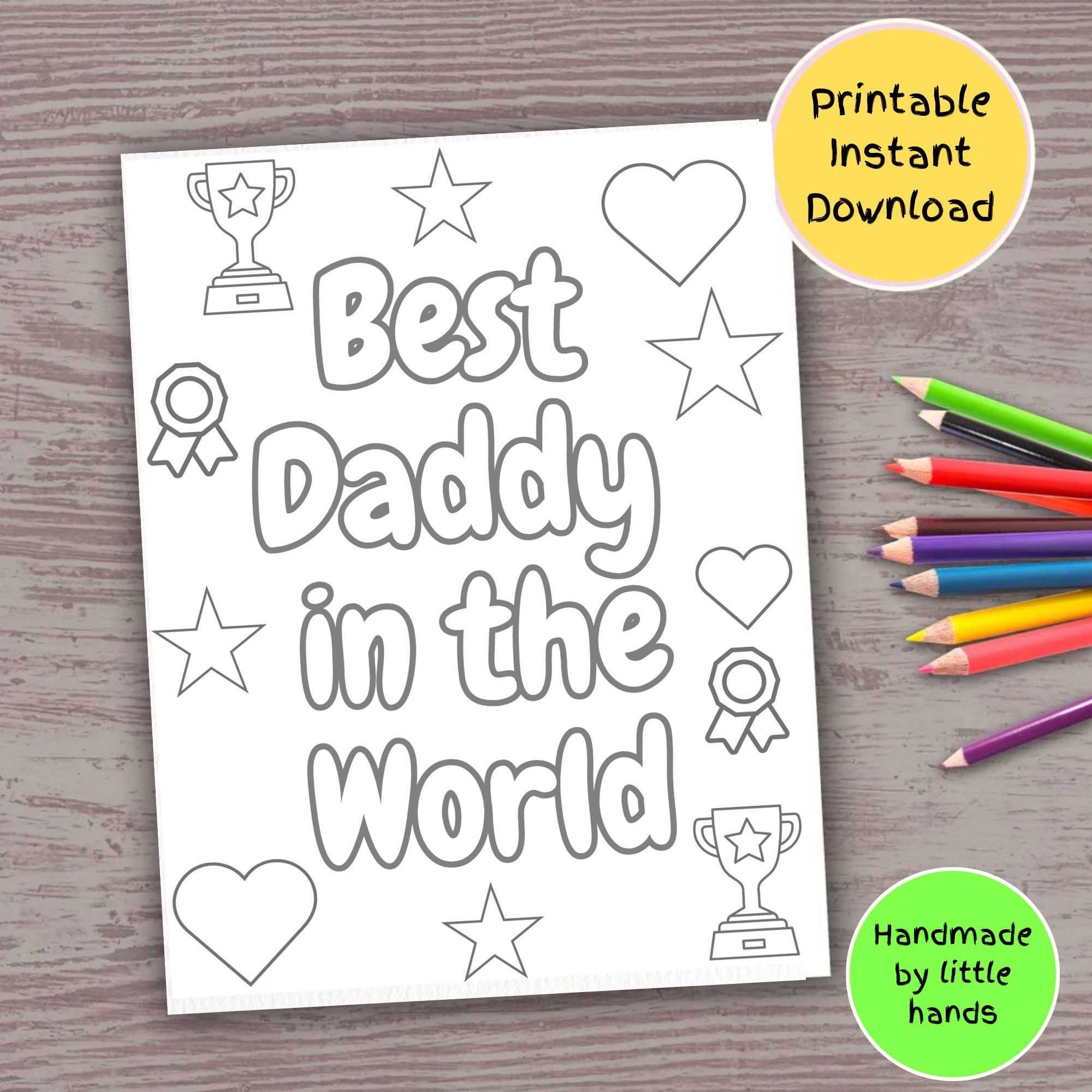 Best daddy fathers day coloring page for kid printable