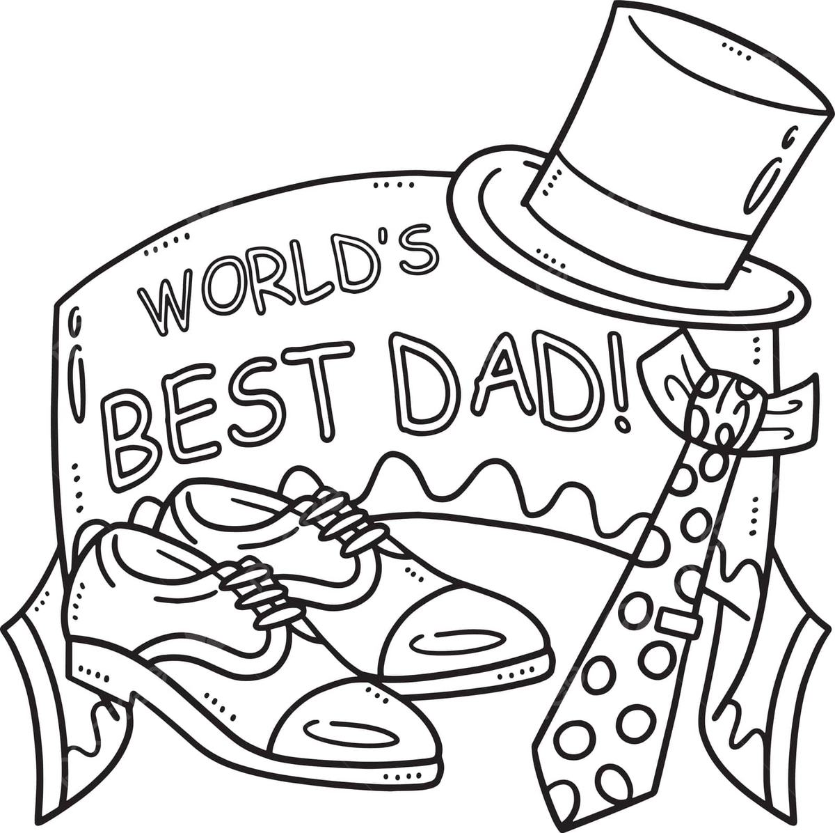 Isolated coloring page for fathers day worlds best dad vector coloring design father png and vector with transparent background for free download