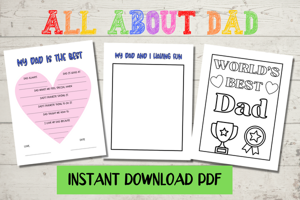 All about my dad printable set â cassie smallwood