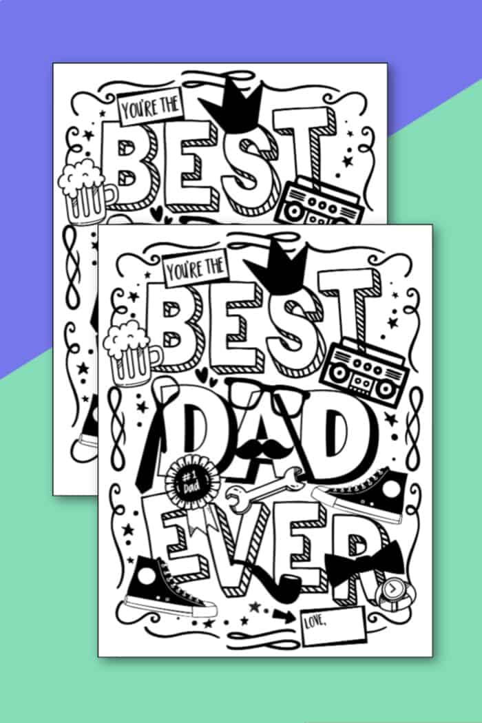 Best dad coloring pages