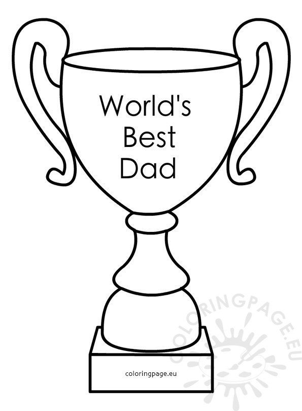 Worlds best dad award trophy coloring page