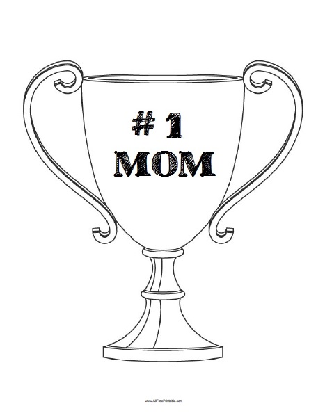 Number mom trophy coloring page â free printable