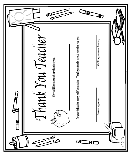 Thank you teachers free coloring pages