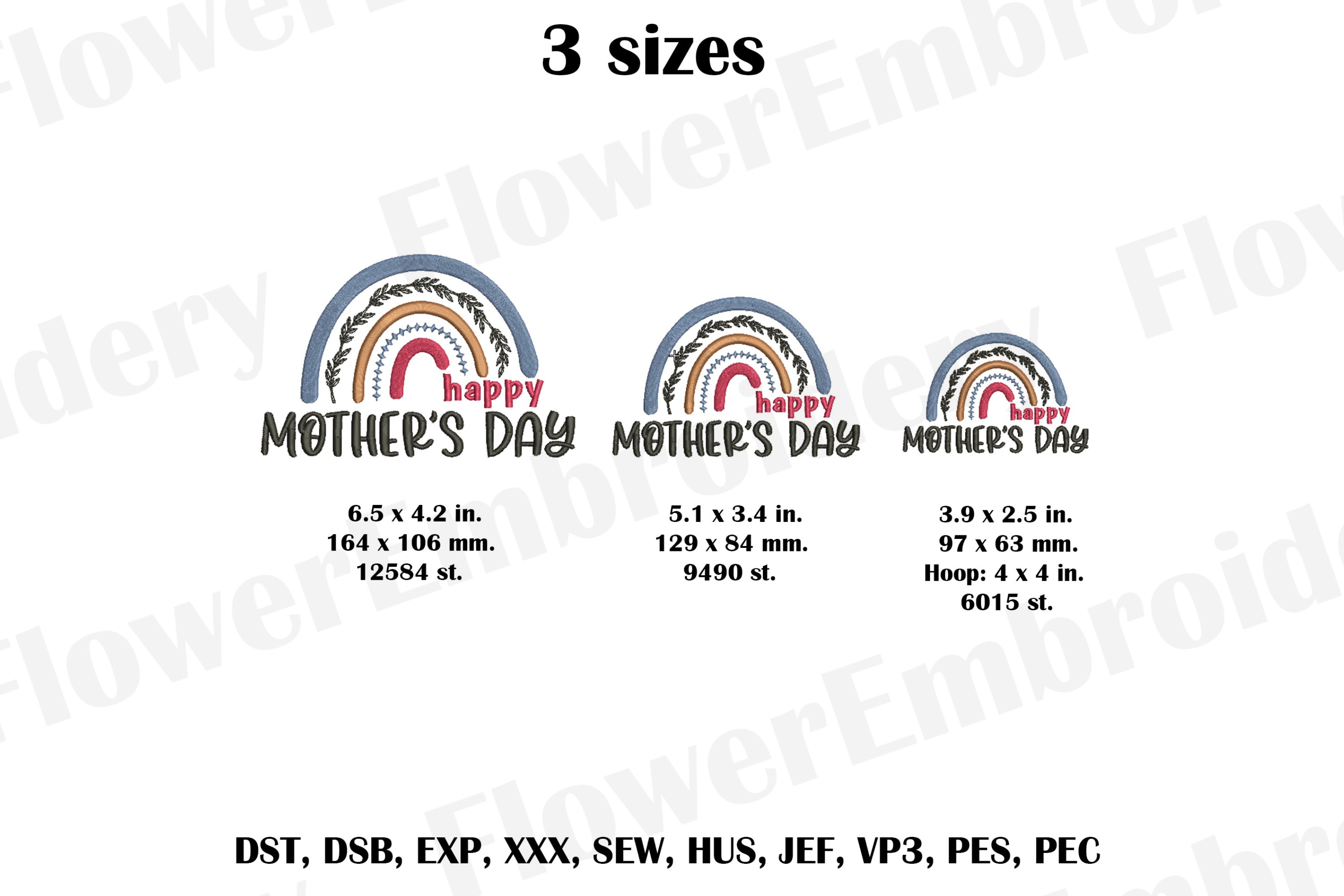 Happy mothers day machine embroidery design