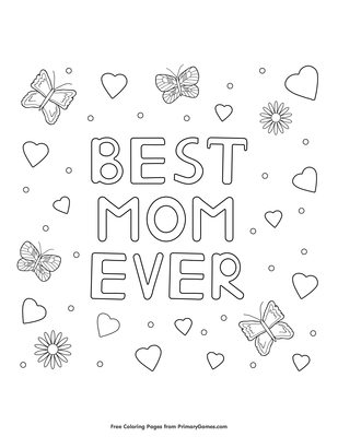 Best mom ever coloring page â free printable pdf from