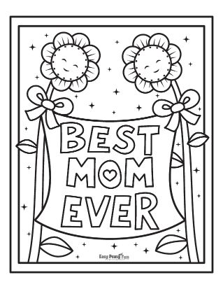 Printable mothers day coloring pages