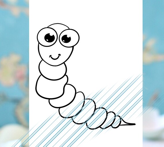 Worm coloring page for kidspreschool