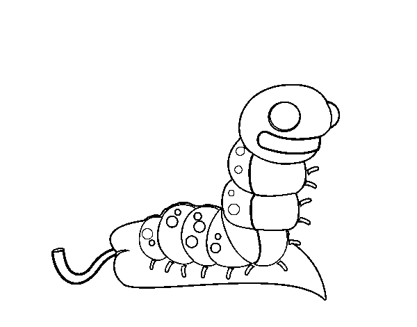 Funny worm coloring page