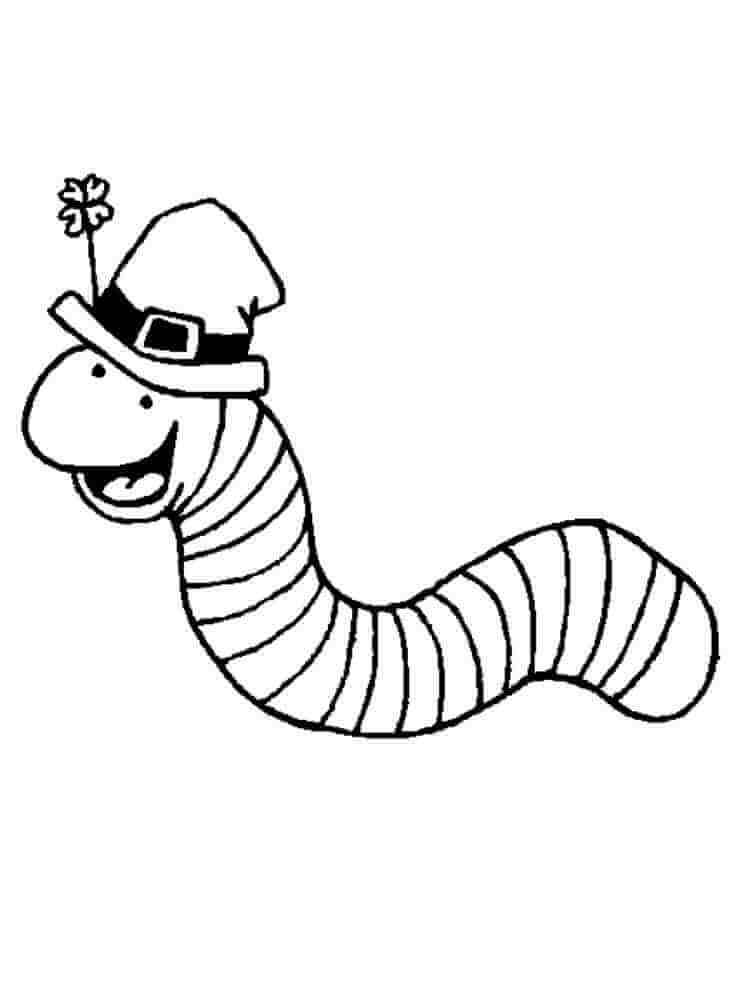 Worm free drawing coloring page