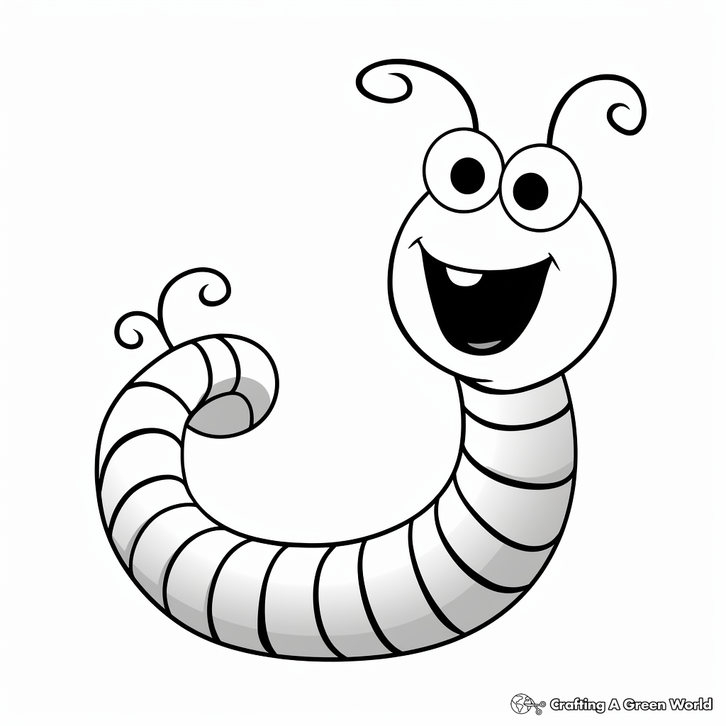 Worm coloring pages