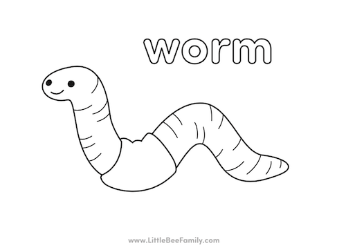 Worm coloring page