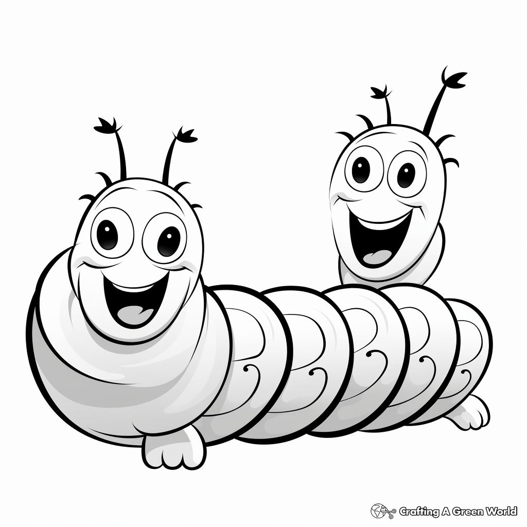 Worm coloring pages