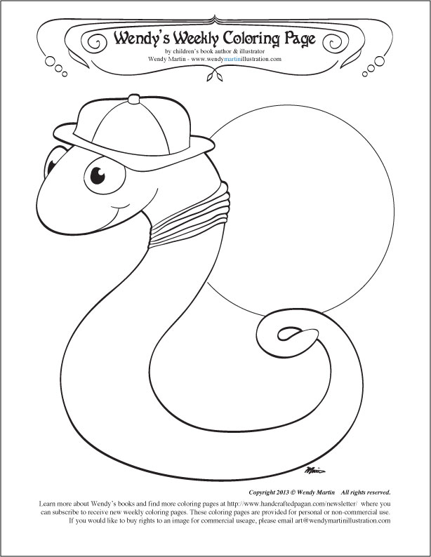 Full worm moon coloring page