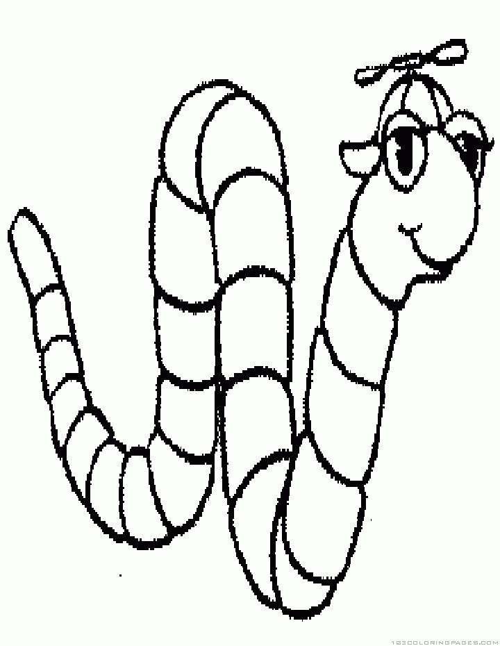 Worm coloring pages