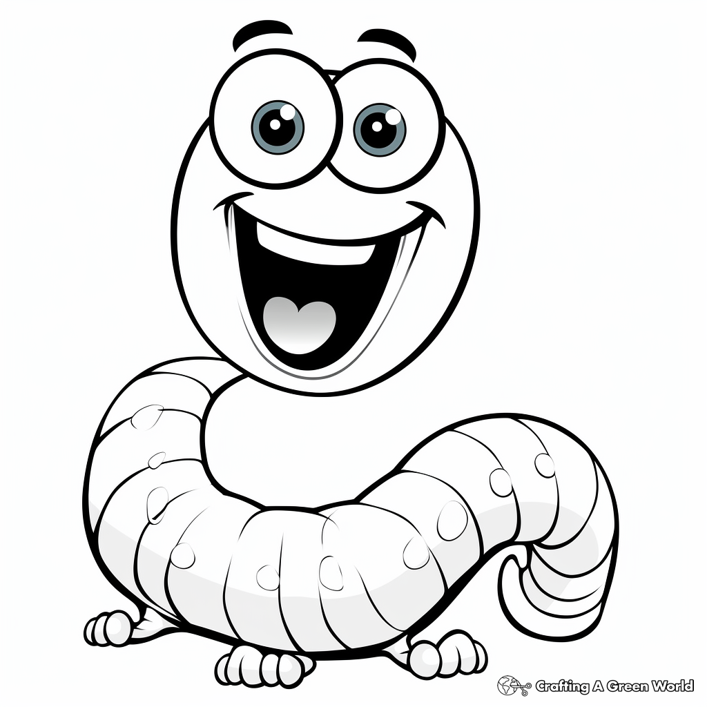 Worm coloring pages