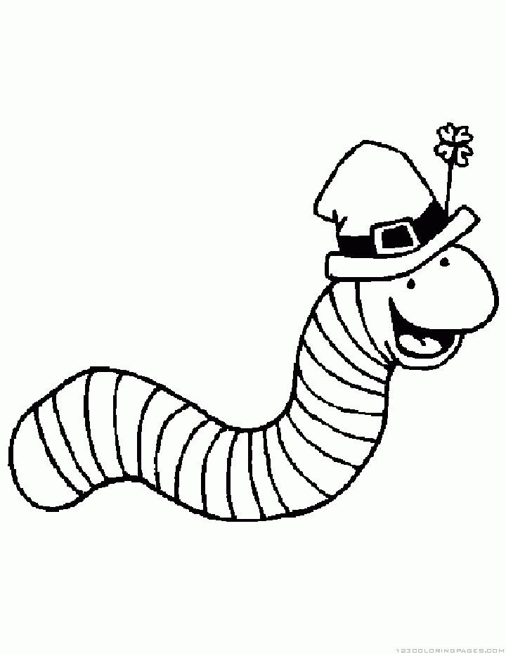 Worm coloring pages