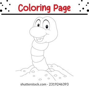 Worm coloring page insect line art stock vector royalty free