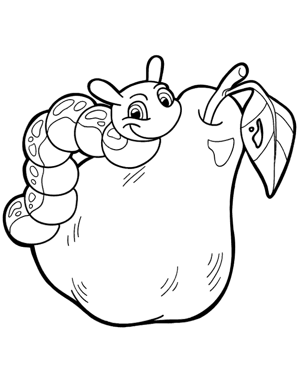 Big pear coloring page to print