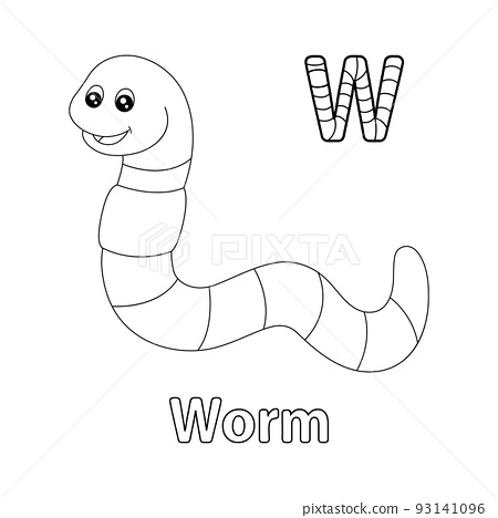 Big worm alphabet dinosaur abc coloring page