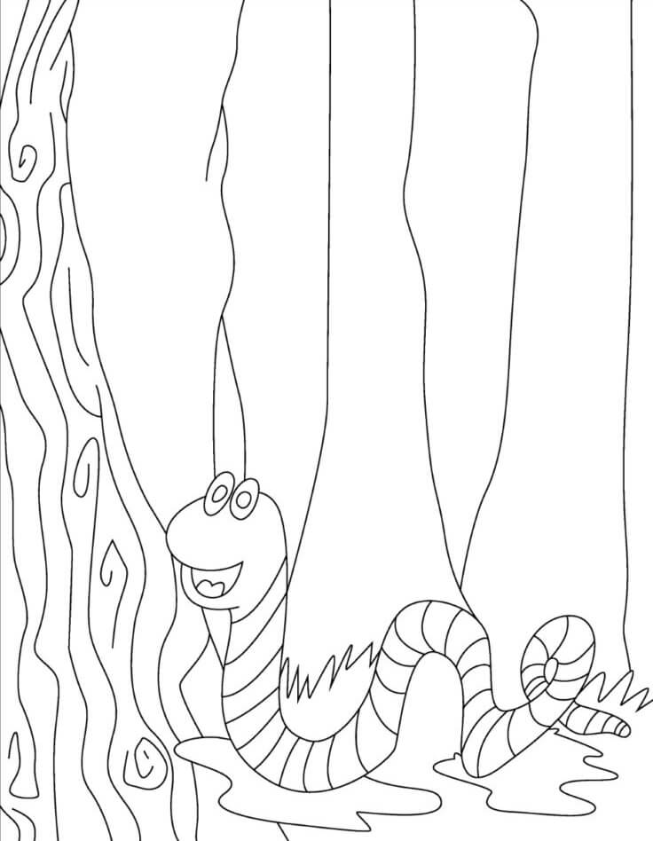 Worm free images coloring page