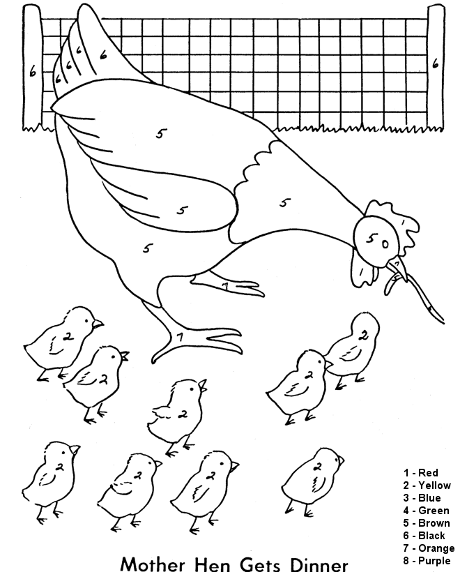 Color by number coloring page easy beginner follow the color numbers to color