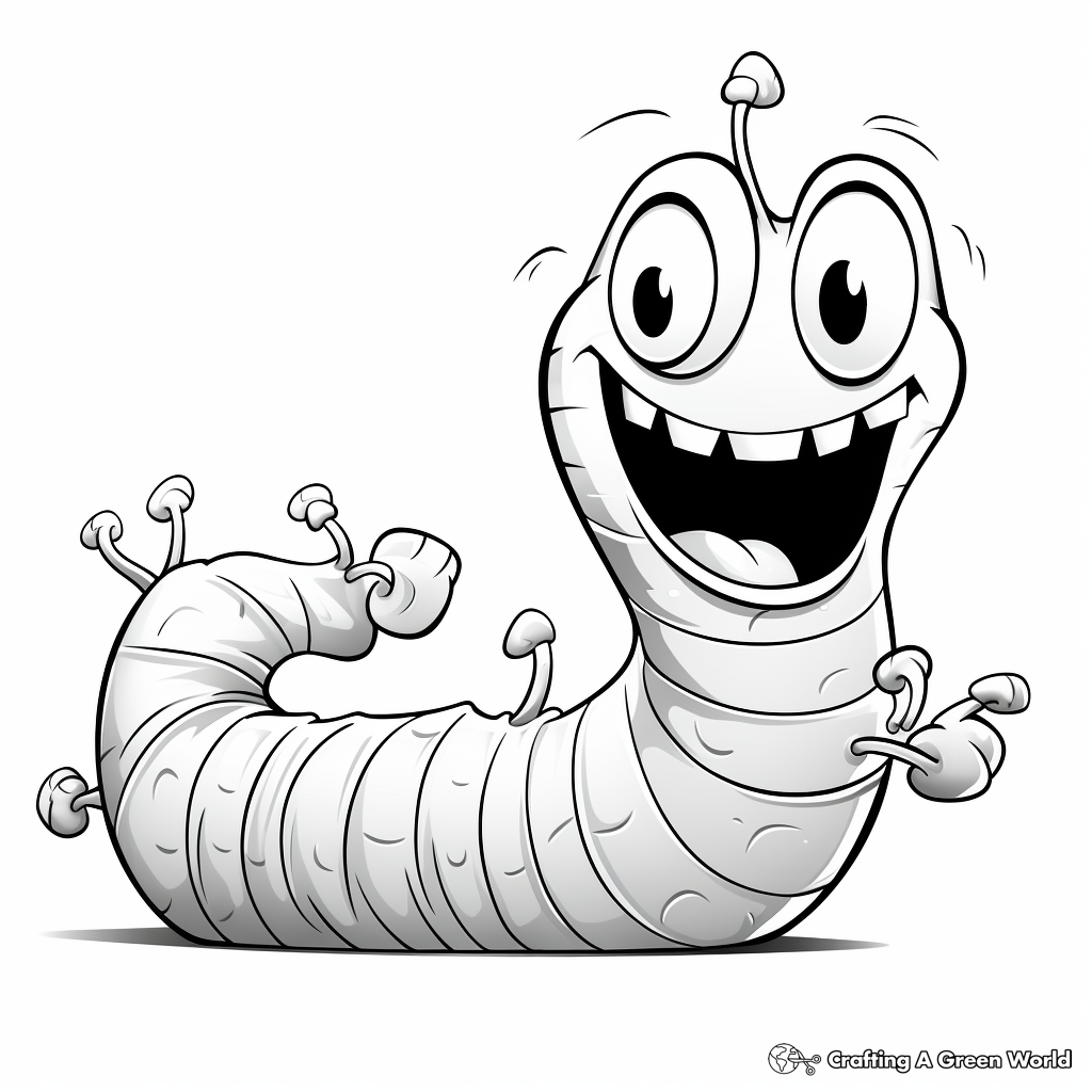 Gummy worm coloring pages