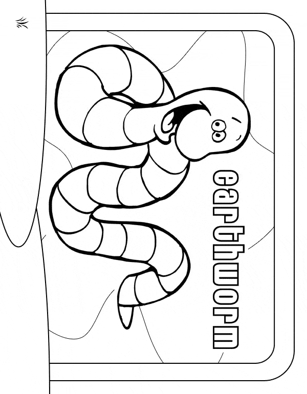 Earthworm coloring page