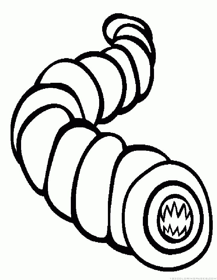 Worm coloring pages