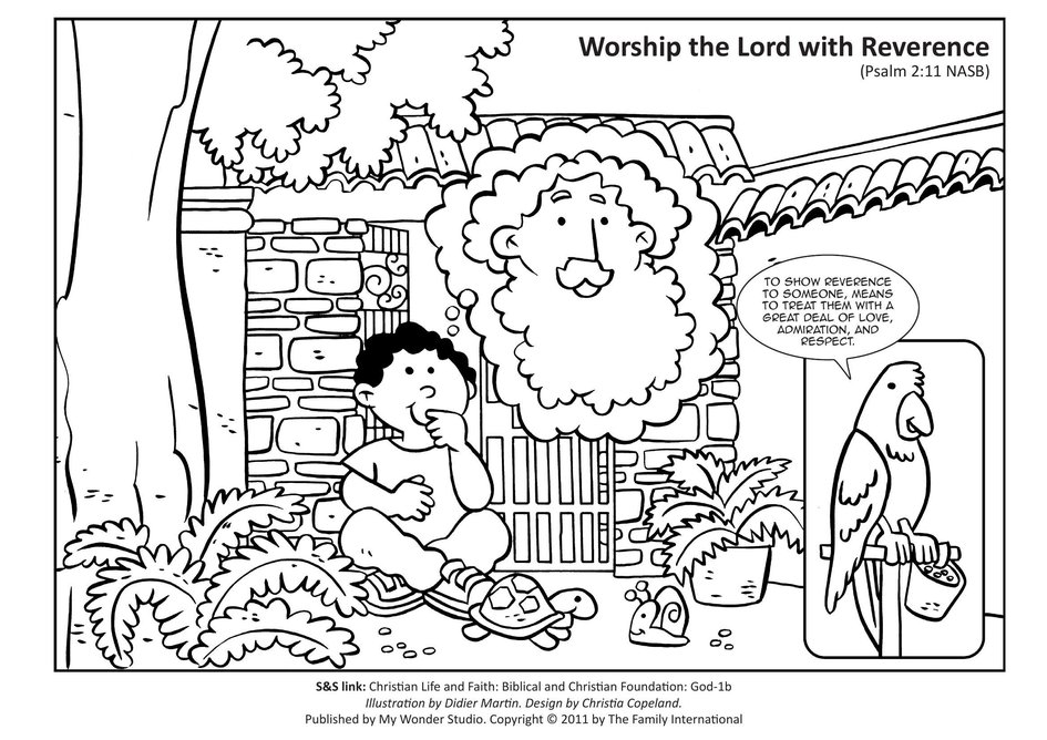 Coloring page worship the lord with reverence my wonder studio