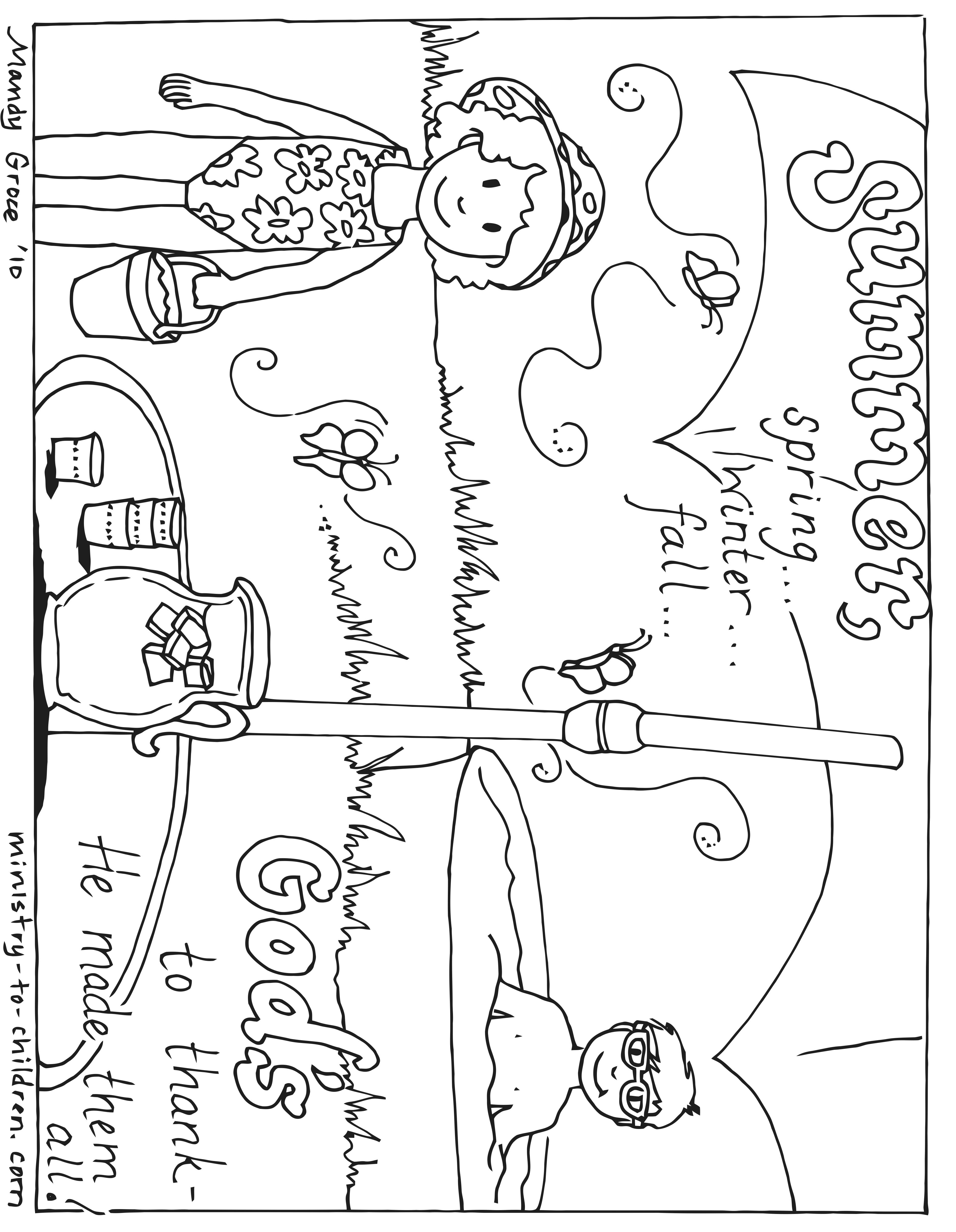 Praise god for summerâ coloring pages â sunday school