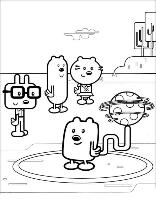 Wubbzy spins the ball on his tail coloring page