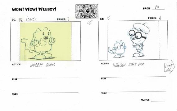 Wow wow wubbzy walden original production storyboard nickelodeon