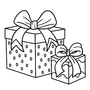 Premium vector gifts isolated coloring page for kids