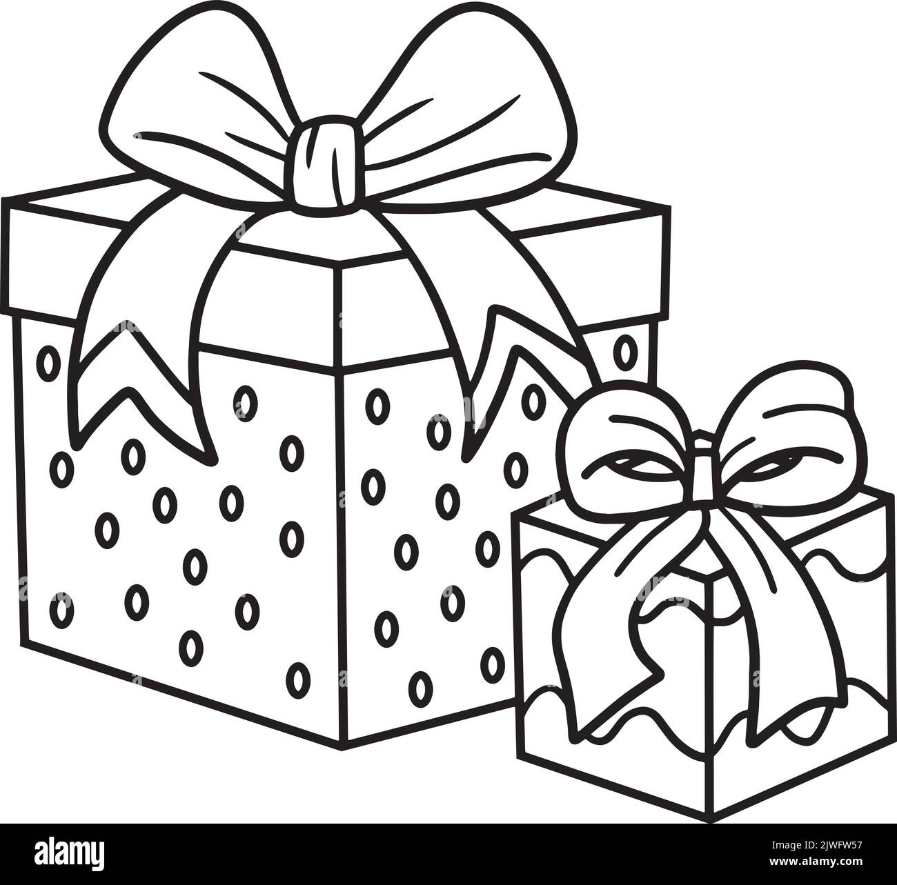 Gifts coloring page cut out stock images pictures