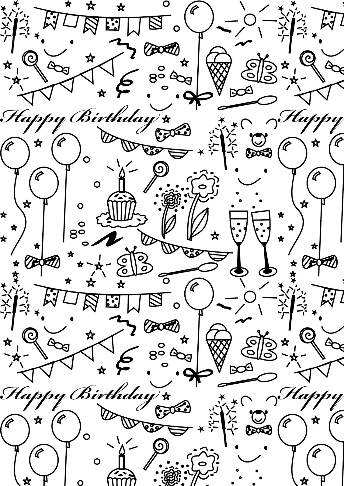 Free printable birthday coloring paper